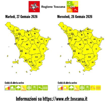 Allerta meteo gialla rischio idrogeologico-idraulico reticolo minore