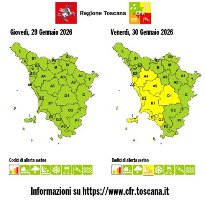 Allerta meteo gialla rischio idrogeologico-idraulico reticolo minore
