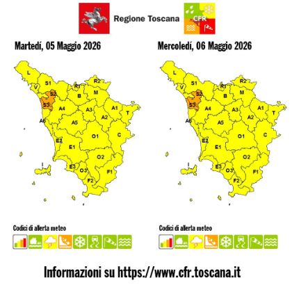 Allerta meteo gialla rischio idrogeologico-idraulico reticolo minore e temporali forti