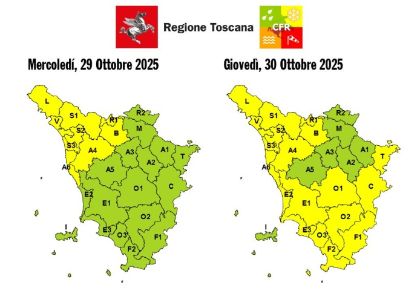 Allerta meteo di intensità gialla dalle 22 di questa sera (mercoledì 29 ottobre)