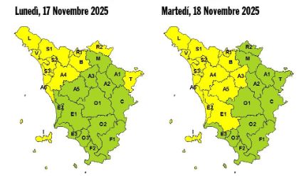 Prorgata all'allerta meteo di intensità gialla