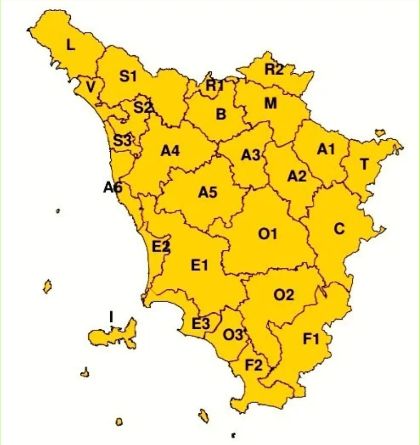 Venerdì 9 ottobre 2026, l'allerta meteo continua, ma in giallo