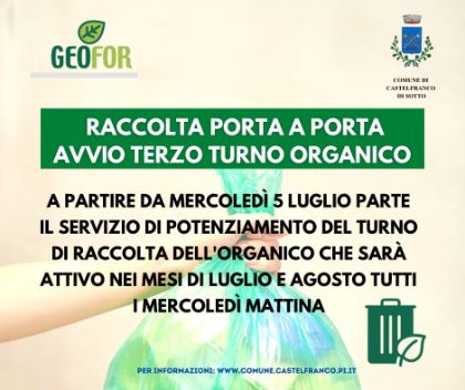 Terzo turno di raccolta dell'organico Terzo turno di raccolta dell'organico