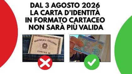 Dal 3 agosto 2026 la carta d’identità cartacea va in pensione