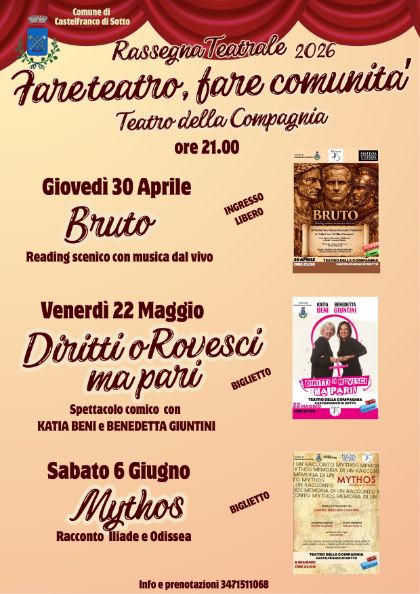Venerdì prossimo, 22 maggio al teatro della Compagnia