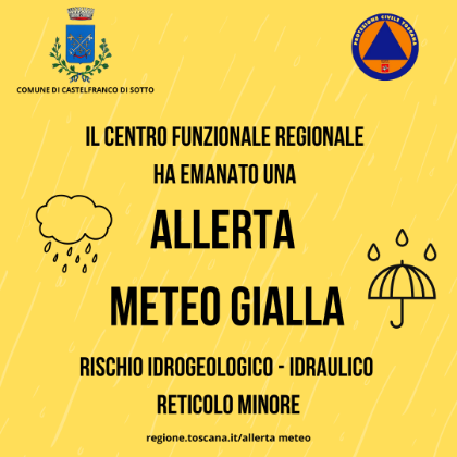 Allerta meteo gialla 