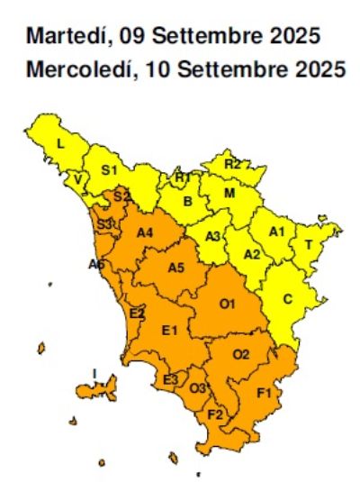 allerta meteo de 10 settembre 2025