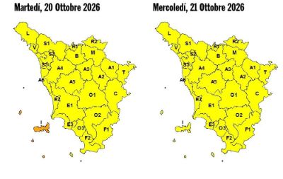 allerta meteo martedì 20-mercoledi 21 ottobre 2026