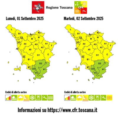 allerta gialla 1-2 settembre 2025