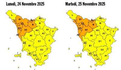 allerta meteo martedì 24 novembre 2025
