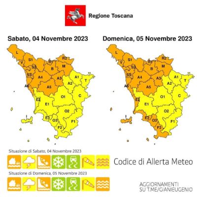Allerta meteo arancio 4 novembre