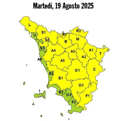 allerta meteo gialla 19 agosto 2025
