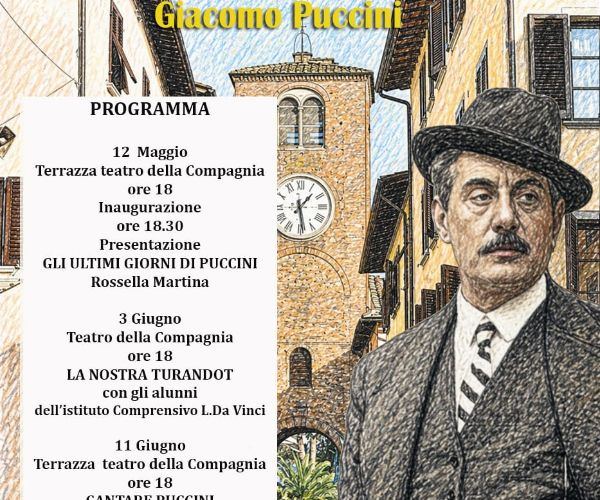 “Omaggio a Giacomo Puccini”, primo appuntamento martedì 12 maggio dalle 18 sulla terrazza del teatro della Compagnia