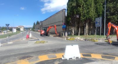 CANTIERE ROTATORIA DEFINITIVA VIA USCIANA VIALE EUROPA